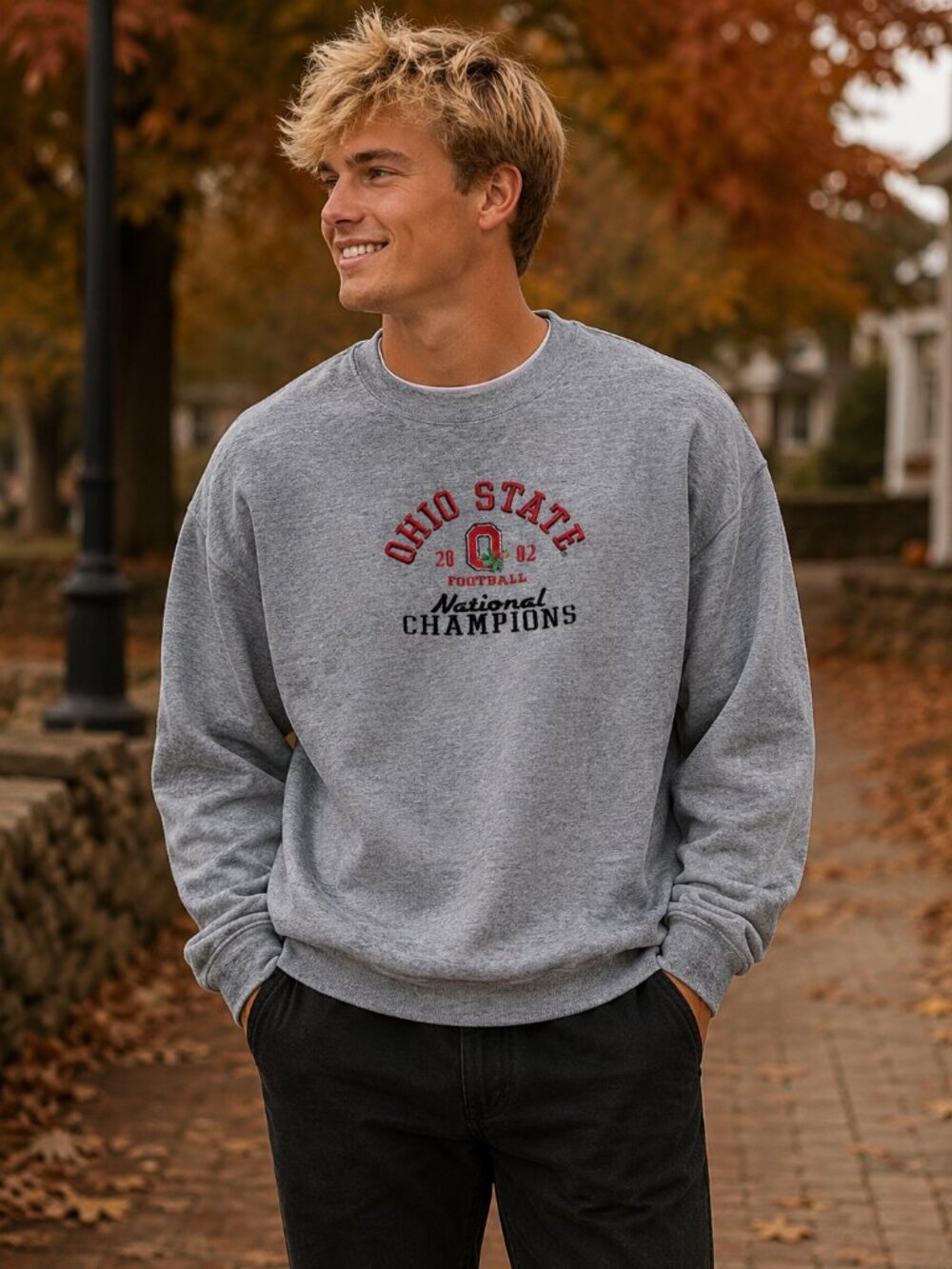 Lee vintage Gray Ohio State 2002 National Champions Sweatshirt XL 54765 - Picture 4 of 16